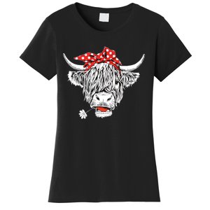 Cute Hairy Scottish Highland Cow For Women's T-Shirt