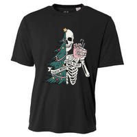 Christmas Horror Skeleton Sorta Merry Scary Dark Humor Cooling Performance Crew T-Shirt