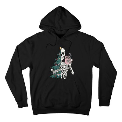 Christmas Horror Skeleton Sorta Merry Scary Dark Humor Hoodie