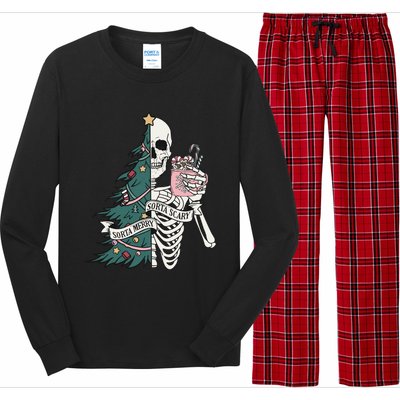 Christmas Horror Skeleton Sorta Merry Scary Dark Humor Long Sleeve Pajama Set