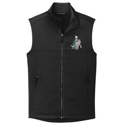 Christmas Horror Skeleton Sorta Merry Scary Dark Humor Collective Smooth Fleece Vest