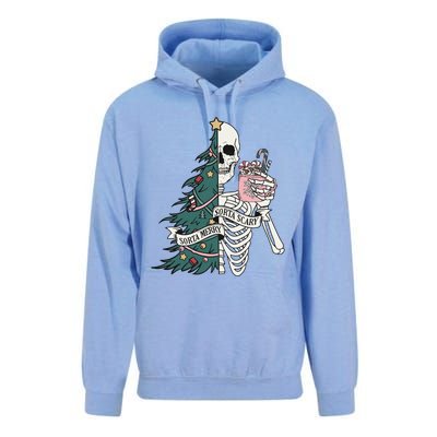 Christmas Horror Skeleton Sorta Merry Scary Dark Humor Unisex Surf Hoodie