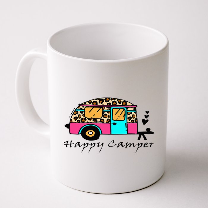 Camper Happy Summer Camp Camping Leopard Funny Glamping Coffee Mug