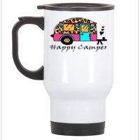 Camper Happy Summer Camp Camping Leopard Funny Glamping Stainless Steel Travel Mug