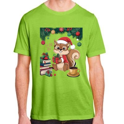 Cute Holiday Squirrel Santa Hat Xmas For Coffee Lovers Gift Adult ChromaSoft Performance T-Shirt