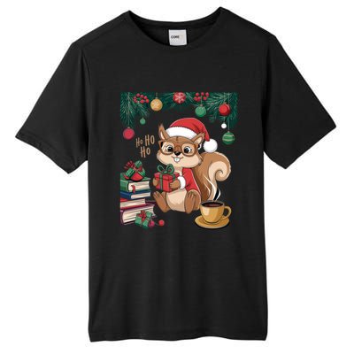 Cute Holiday Squirrel Santa Hat Xmas For Coffee Lovers Gift Tall Fusion ChromaSoft Performance T-Shirt