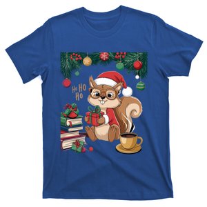 Cute Holiday Squirrel Santa Hat Xmas For Coffee Lovers Gift T-Shirt