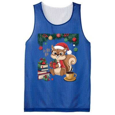 Cute Holiday Squirrel Santa Hat Xmas For Coffee Lovers Gift Mesh Reversible Basketball Jersey Tank