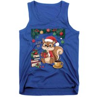 Cute Holiday Squirrel Santa Hat Xmas For Coffee Lovers Gift Tank Top