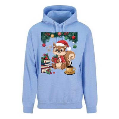 Cute Holiday Squirrel Santa Hat Xmas For Coffee Lovers Gift Unisex Surf Hoodie