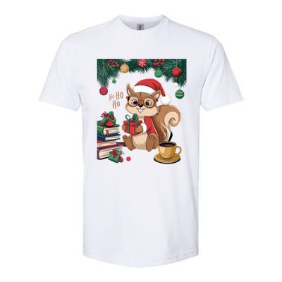 Cute Holiday Squirrel Santa Hat Xmas For Coffee Lovers Gift Softstyle CVC T-Shirt