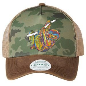 Colorful Hanging Sloth Legacy Tie Dye Trucker Hat