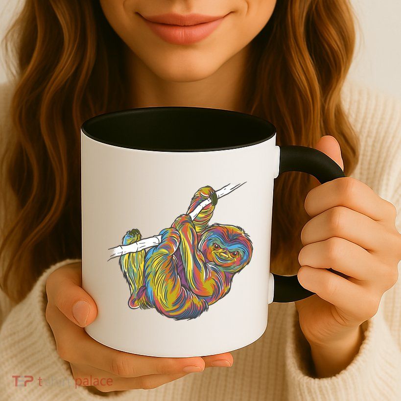 Colorful Hanging Sloth Mug