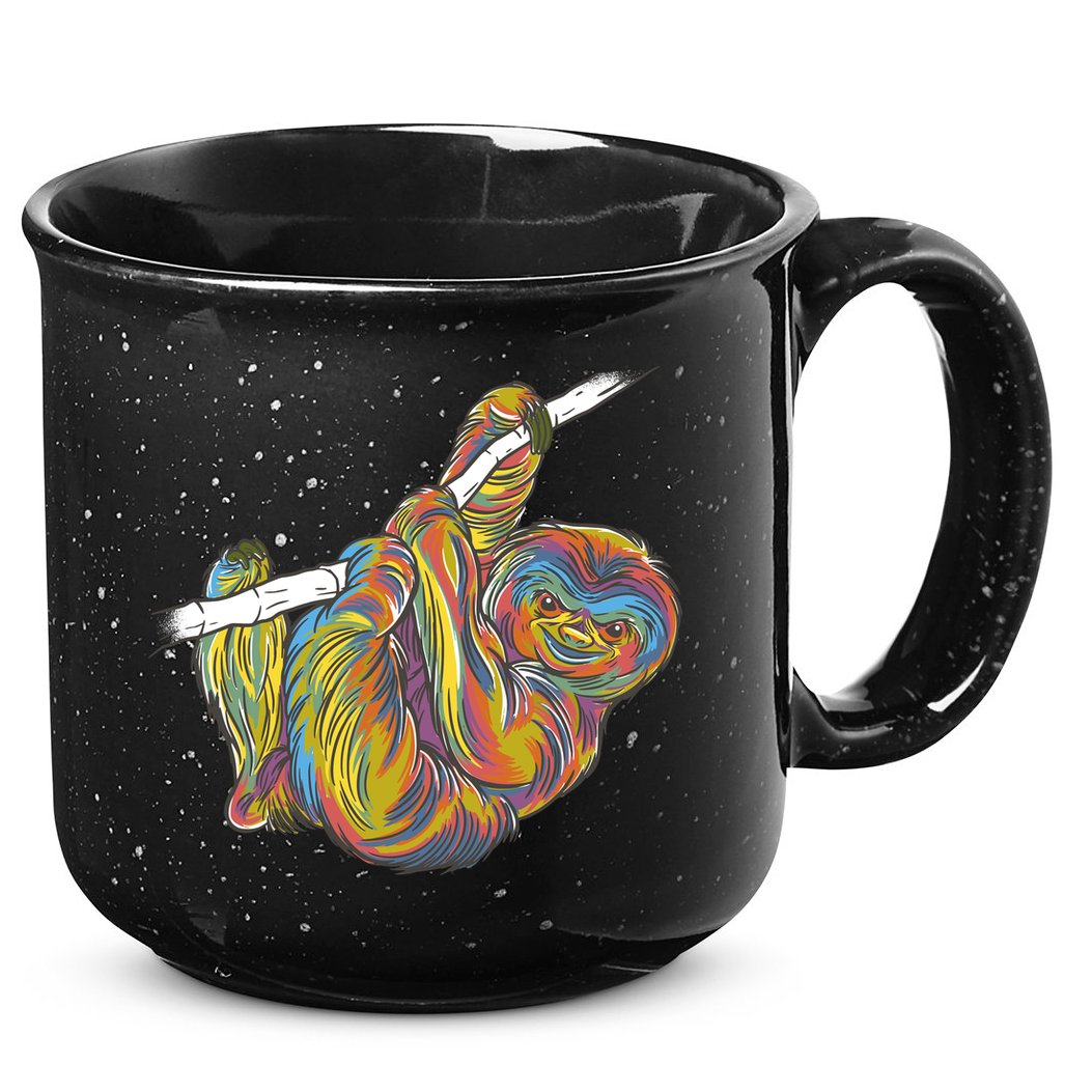 Colorful Hanging Sloth 15oz Campfire Ceramic Mug