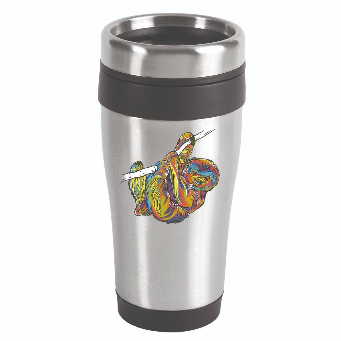 Colorful Hanging Sloth 16oz Travel Tumbler