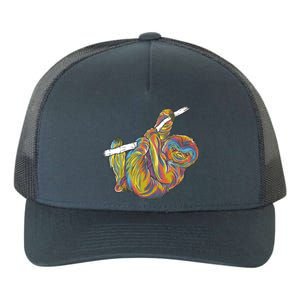 Colorful Hanging Sloth Yupoong Adult 5-Panel Trucker Hat