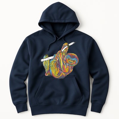 Colorful Hanging Sloth Hoodie