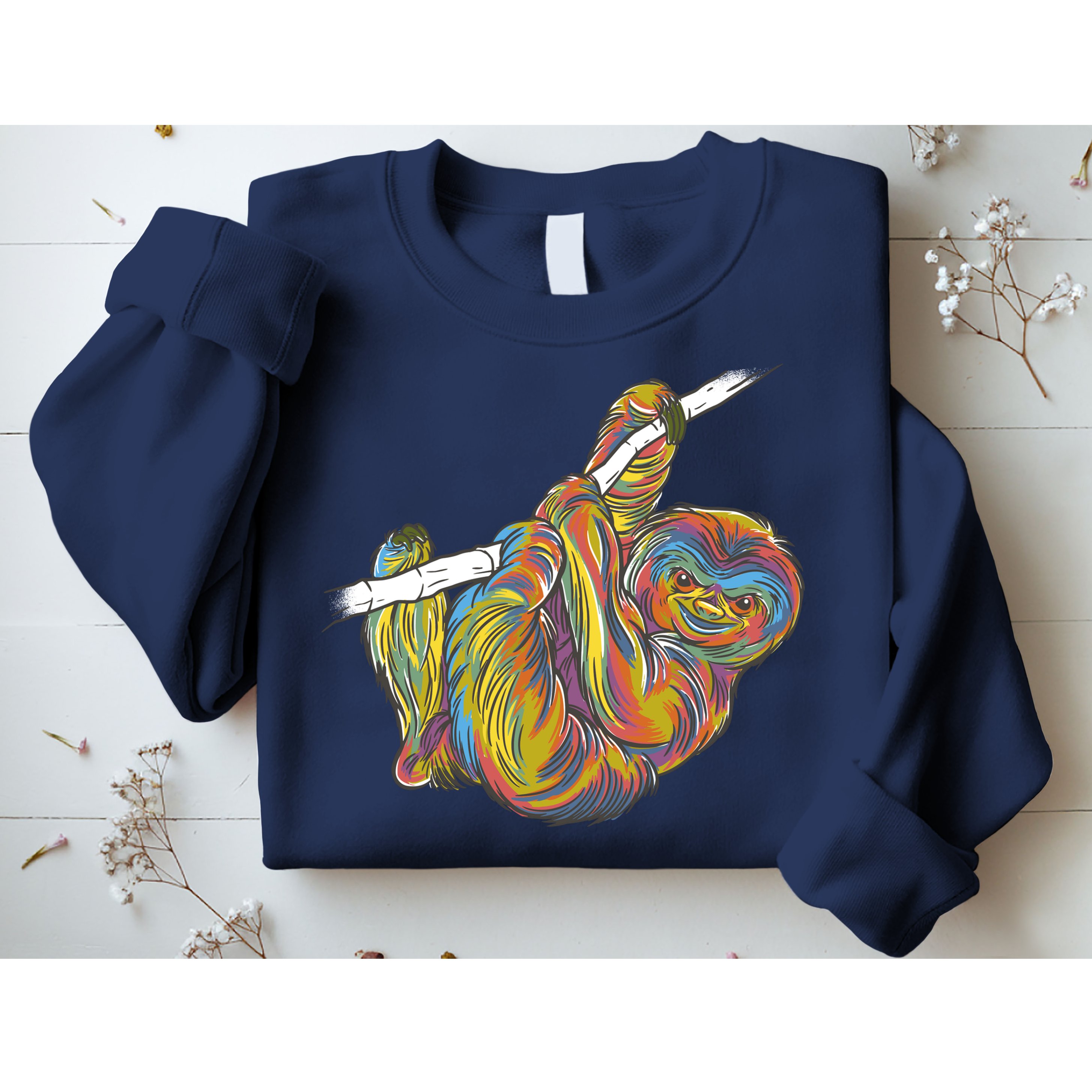 Colorful Hanging Sloth Sweatshirt