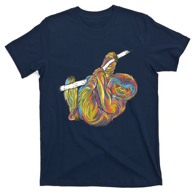 Colorful Hanging Sloth T-Shirt