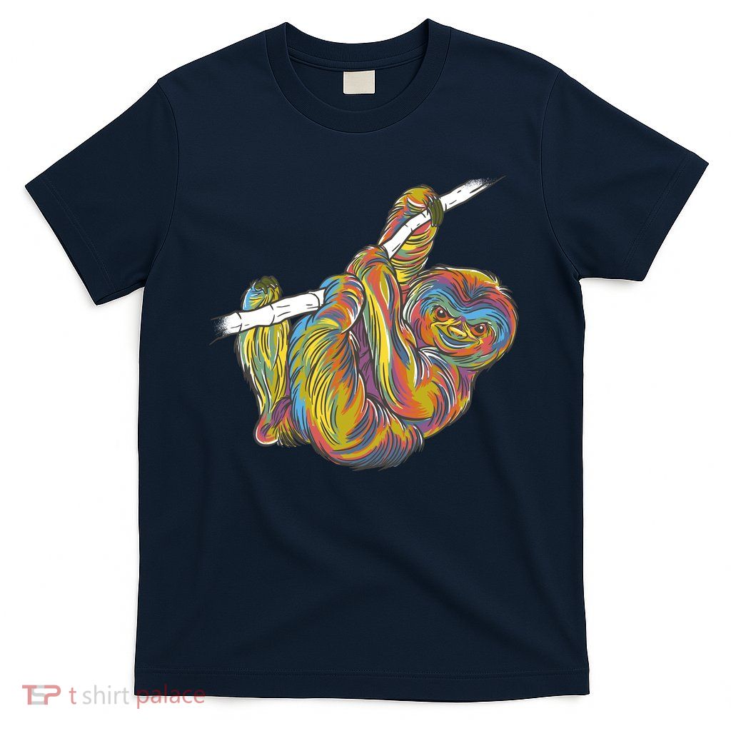 Colorful Hanging Sloth T-Shirt