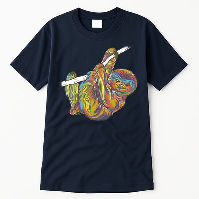Colorful Hanging Sloth Tall T-Shirt