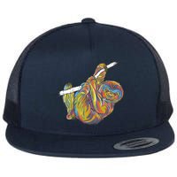 Colorful Hanging Sloth Flatbill Hat