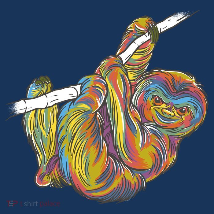 Colorful Hanging Sloth Flatbill Hat