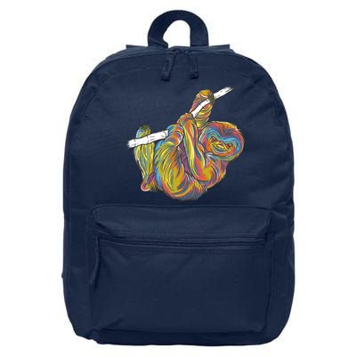 Colorful Hanging Sloth 16 in Basic Backpack