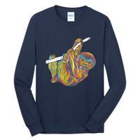 Colorful Hanging Sloth Tall Long Sleeve T-Shirt