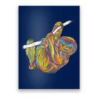 Colorful Hanging Sloth Poster