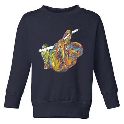 Colorful Hanging Sloth Toddler Sweatshirt
