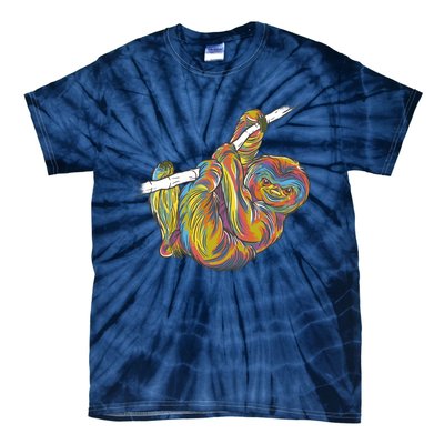 Colorful Hanging Sloth Tie-Dye T-Shirt