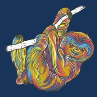 Colorful Hanging Sloth Tie-Dye T-Shirt