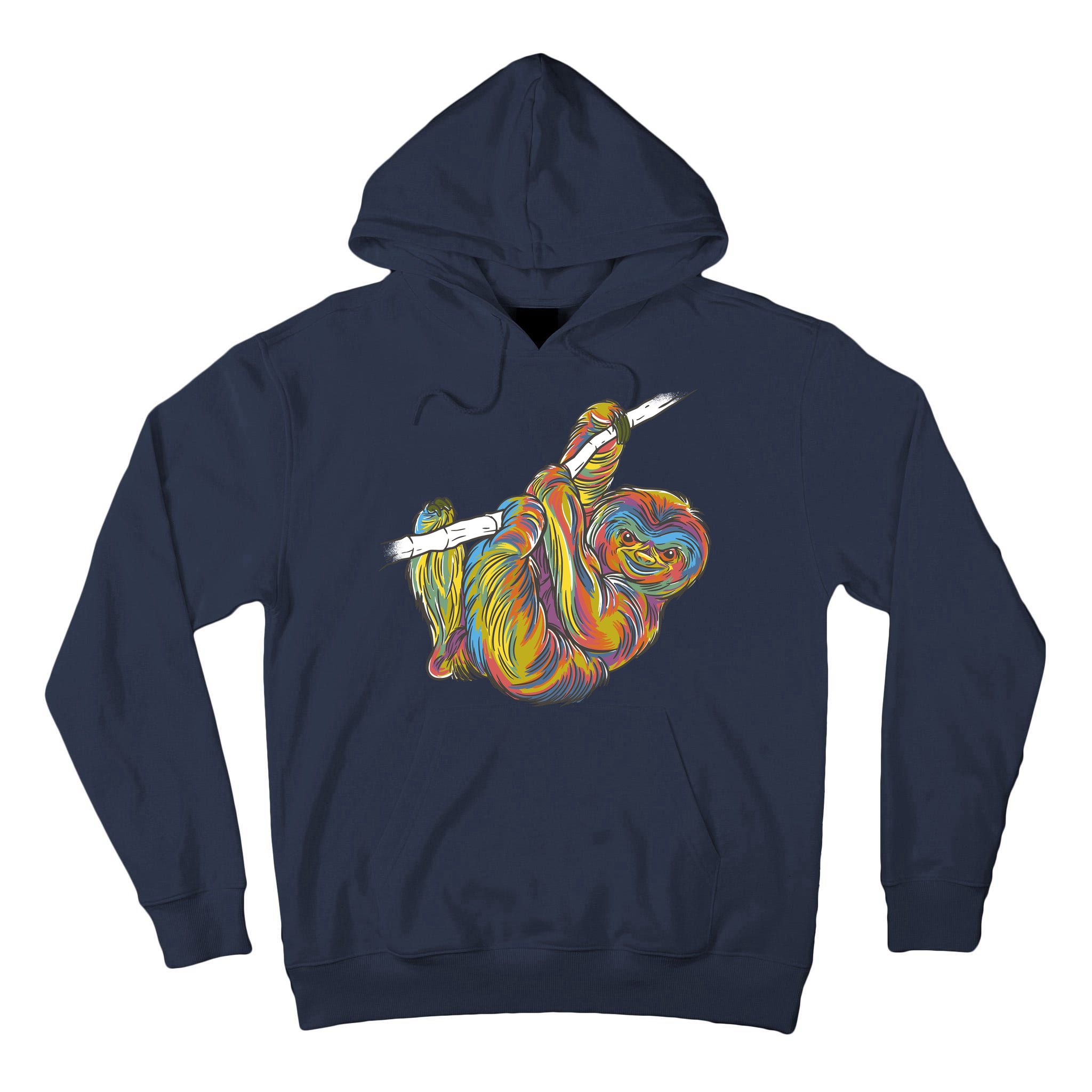 Colorful Hanging Sloth Tall Hoodie