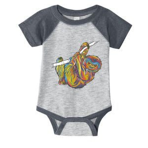 Colorful Hanging Sloth Infant Baby Jersey Bodysuit