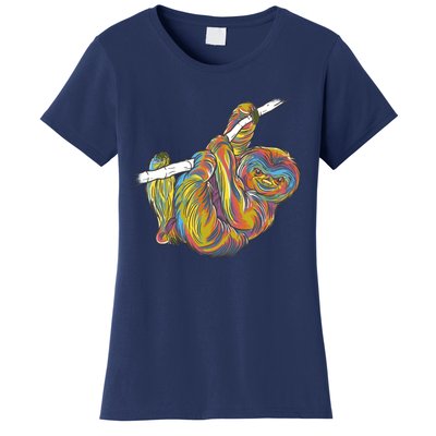 Colorful Hanging Sloth Women's T-Shirt