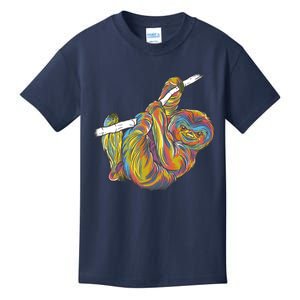 Colorful Hanging Sloth Kids T-Shirt