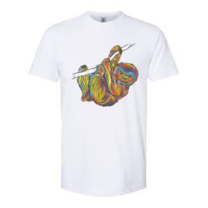 Colorful Hanging Sloth Softstyle® CVC T-Shirt