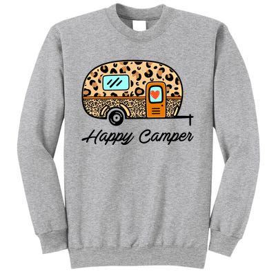 Camper Happy Summer Camp Camping Leopard Funny Glamping Gift Sweatshirt