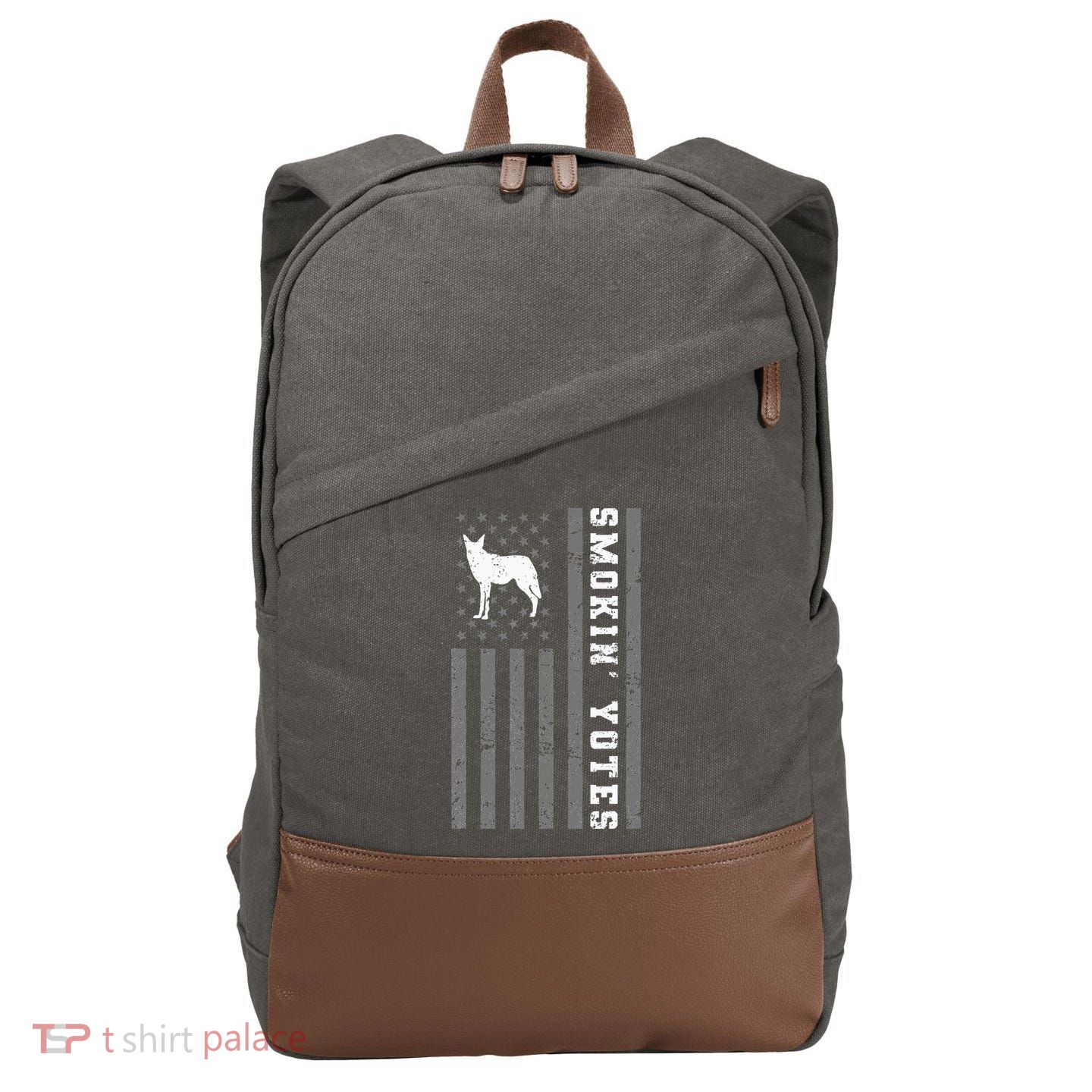Coyote Hunting Smokin Yotes Cotton Canvas Backpack
