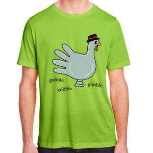 Cute Hand Turkey Pilgrim Gobble Thanksgiving Day Costume Gift Adult ChromaSoft Performance T-Shirt