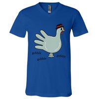 Cute Hand Turkey Pilgrim Gobble Thanksgiving Day Costume Gift V-Neck T-Shirt