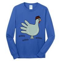 Cute Hand Turkey Pilgrim Gobble Thanksgiving Day Costume Gift Tall Long Sleeve T-Shirt