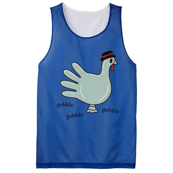 Cute Hand Turkey Pilgrim Gobble Thanksgiving Day Costume Gift Mesh Reversible Basketball Jersey Tank