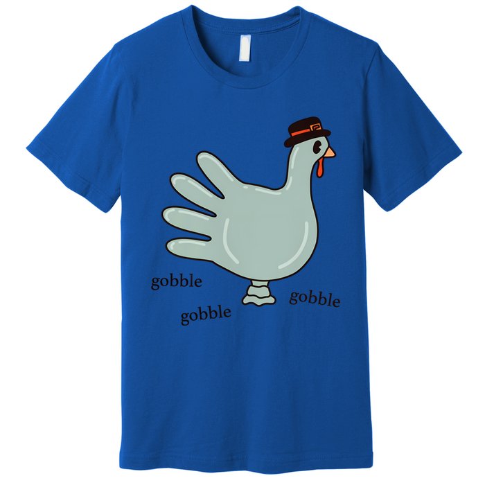 Cute Hand Turkey Pilgrim Gobble Thanksgiving Day Costume Gift Premium T-Shirt