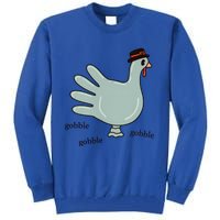 Cute Hand Turkey Pilgrim Gobble Thanksgiving Day Costume Gift Tall Sweatshirt