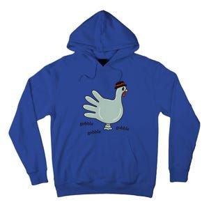 Cute Hand Turkey Pilgrim Gobble Thanksgiving Day Costume Gift Tall Hoodie