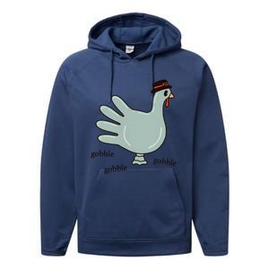 Cute Hand Turkey Pilgrim Gobble Thanksgiving Day Costume Gift Performance Fleece Hoodie