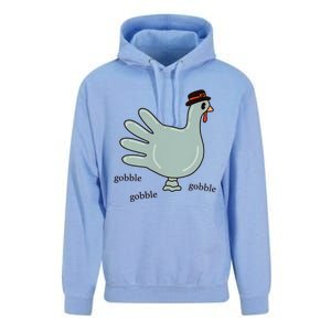 Cute Hand Turkey Pilgrim Gobble Thanksgiving Day Costume Gift Unisex Surf Hoodie