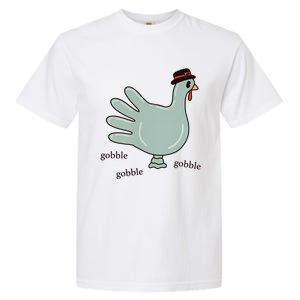 Cute Hand Turkey Pilgrim Gobble Thanksgiving Day Costume Gift Garment-Dyed Heavyweight T-Shirt